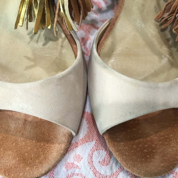 Anthropologie Vicenza Stack Heel Tassel Sandal, Size 7 - Picture 13 of 16